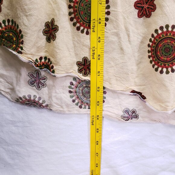 Fanda Beige Colorful Floral Print Relaxed Boho  Moo Moo Dress XL - Picture 7 of 14